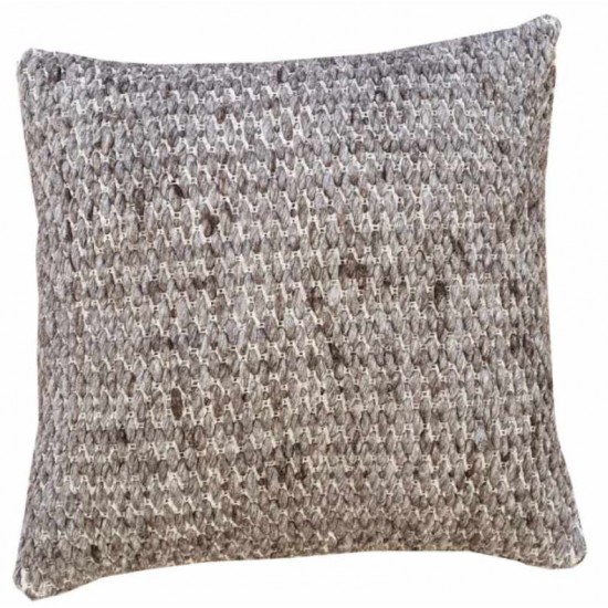 Small Square Brown Slub Scatter Cushion