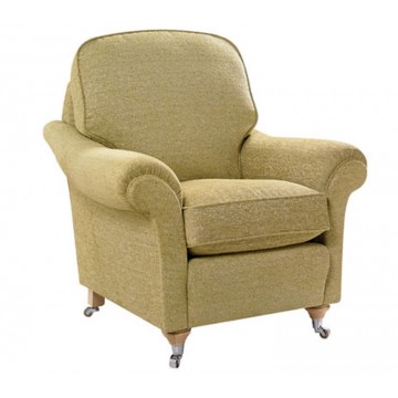 small upholstered chair with arms