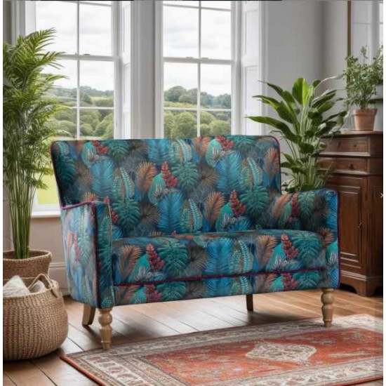 Howden 2 Seater Sofa - Tropical Leaf Kingfisher - 5 Year Guardsman Furniture Protection Included For Free!